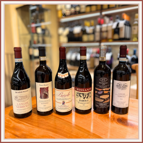 Nebbiolo Piemonte selection with Langhe Nebbiolo, Barolo and Barbaresco wines